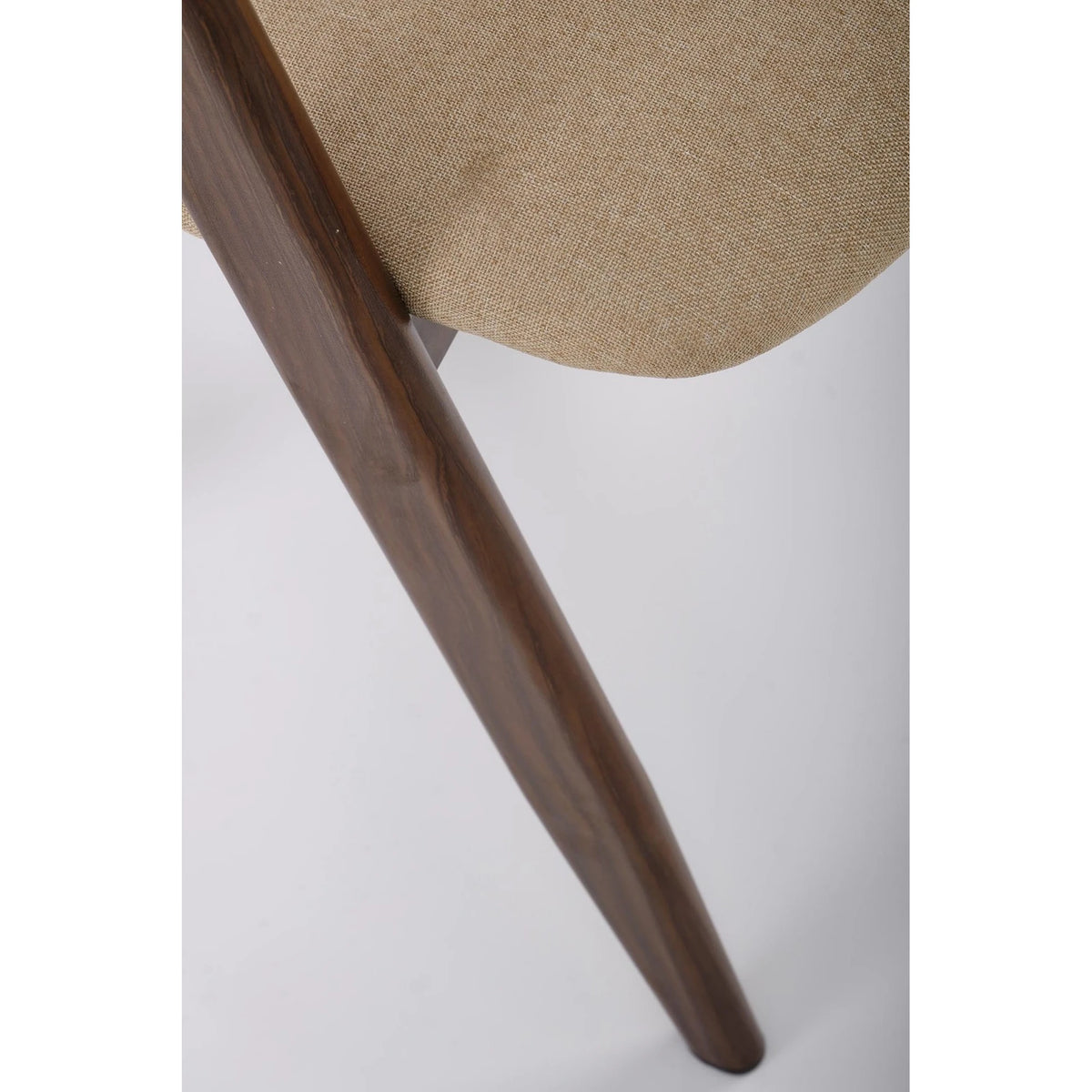 Scaun tapitat modern K344, bej/nuc, stofa clasica/metal, 51x57x82 cm