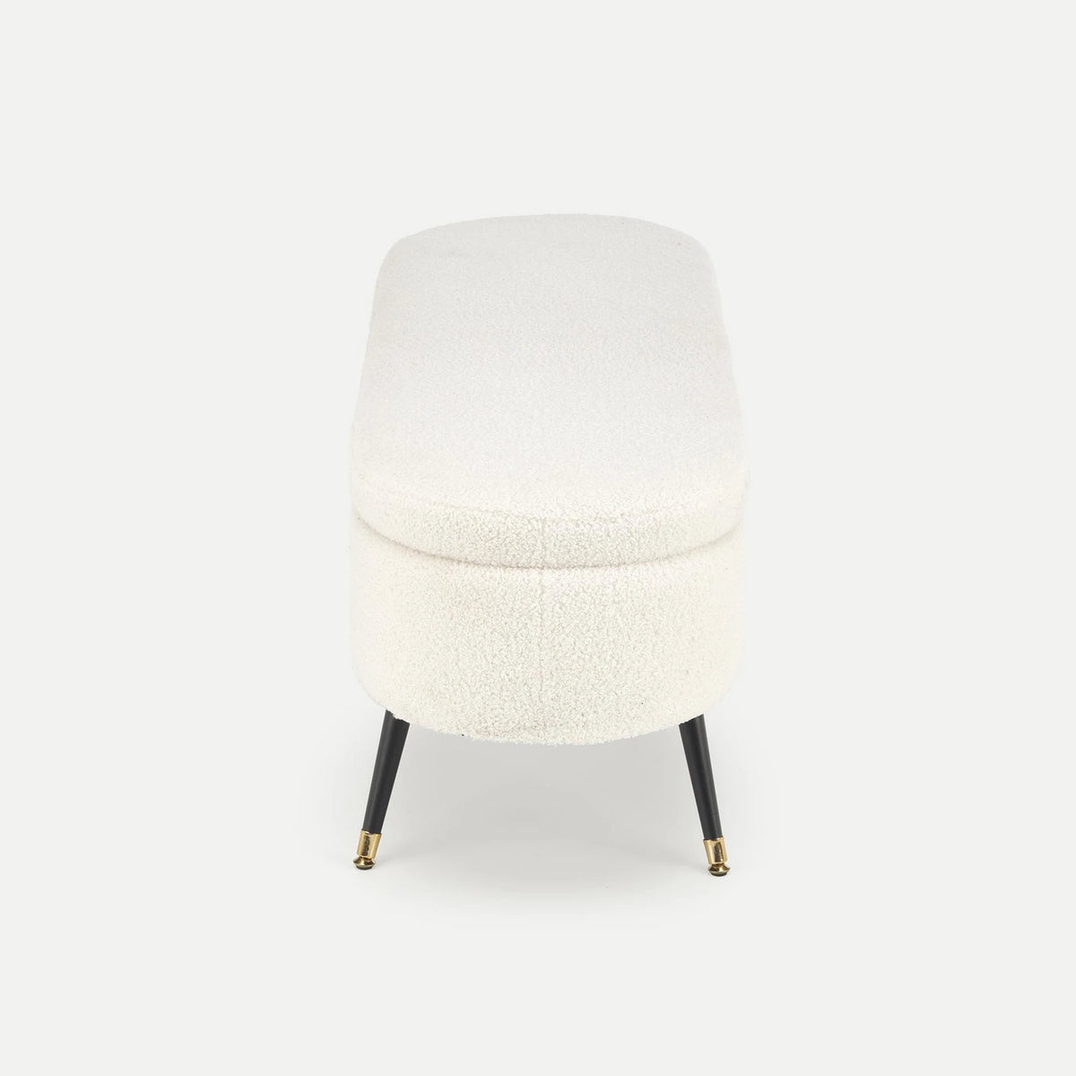 Bancheta pentru hol AVEIRO, stofa buclata crem, 120x46x40 cm