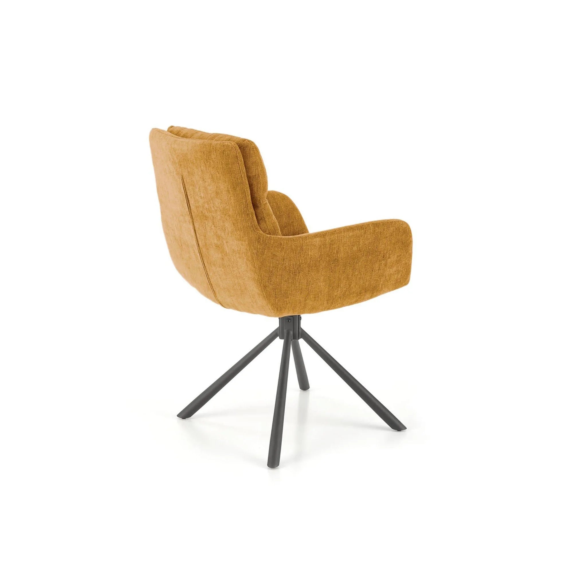 Scaun rotativ K495, galben/negru, stofa clasica/metal, 60x65x87 cm