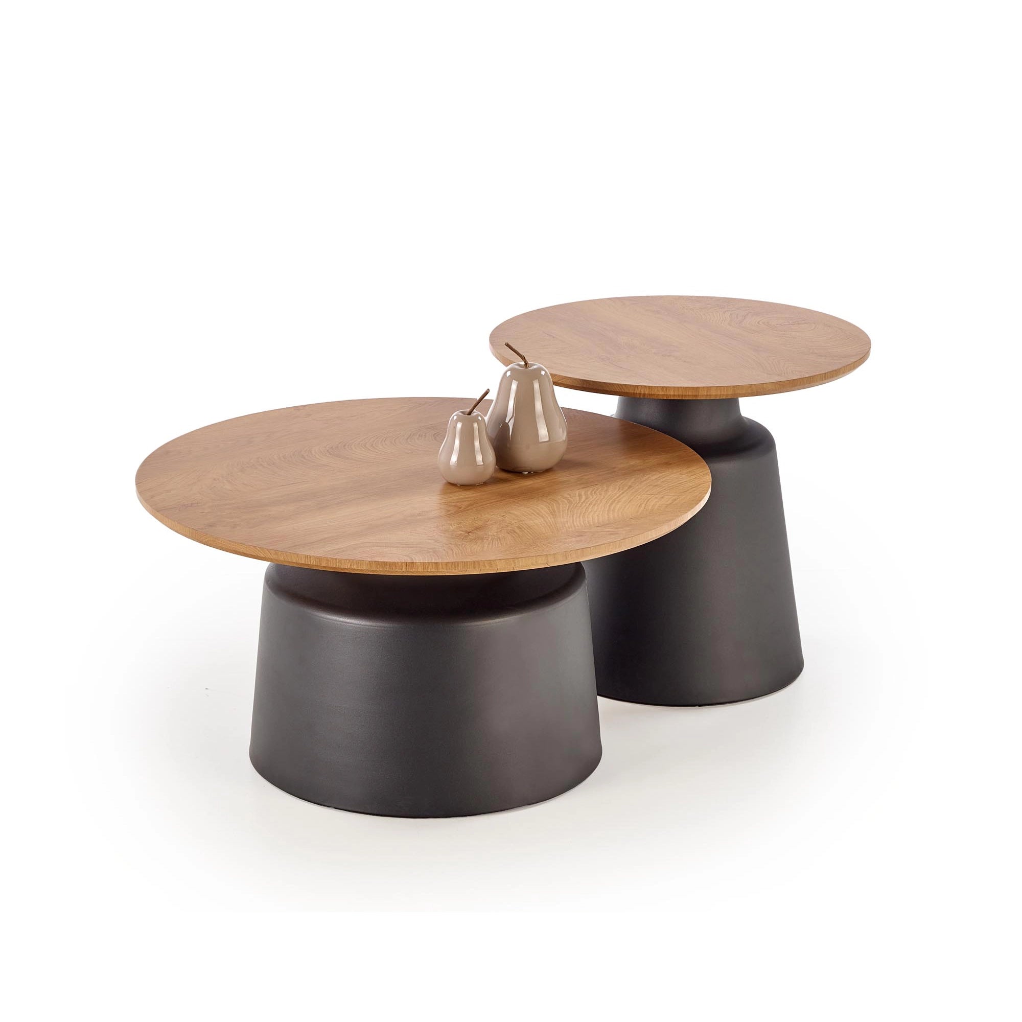 Set 2 masute cafea MALOMI, stejar/negru