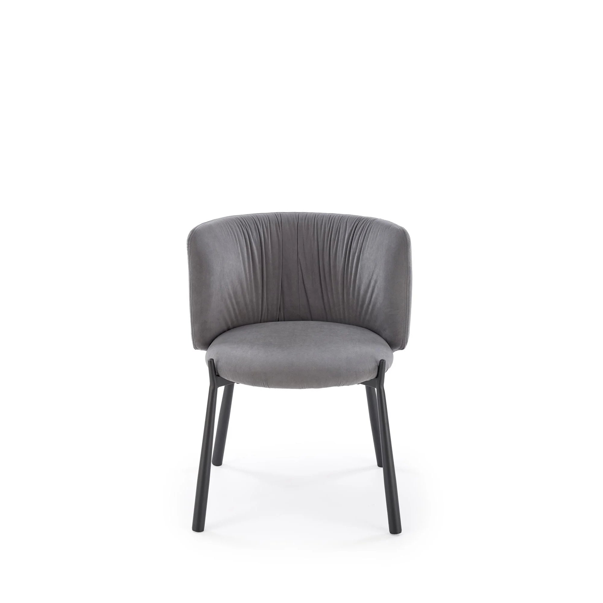 Scaun K531, gri/negru, stofa catifelata/metal, 60x58x76 cm
