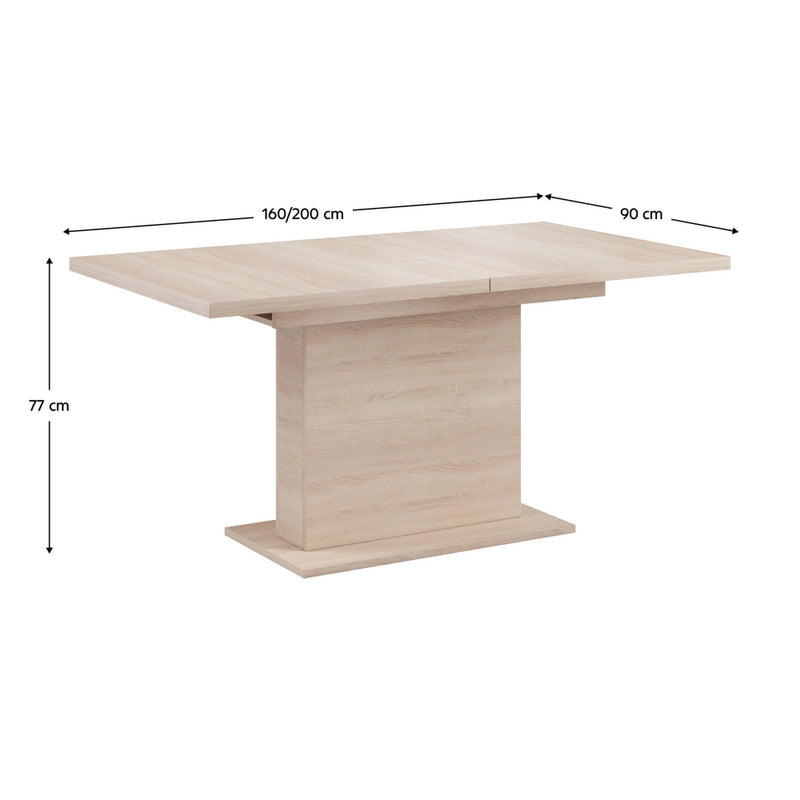 Masa extensibila BOBA, stejar sonoma, 160/200x90x77 cm