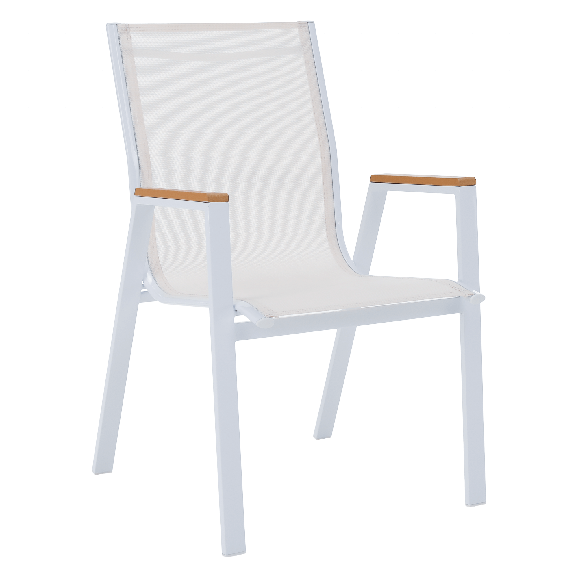 Scaun de gradina BONTO, alb, material textil/otel, 61x56x90 cm