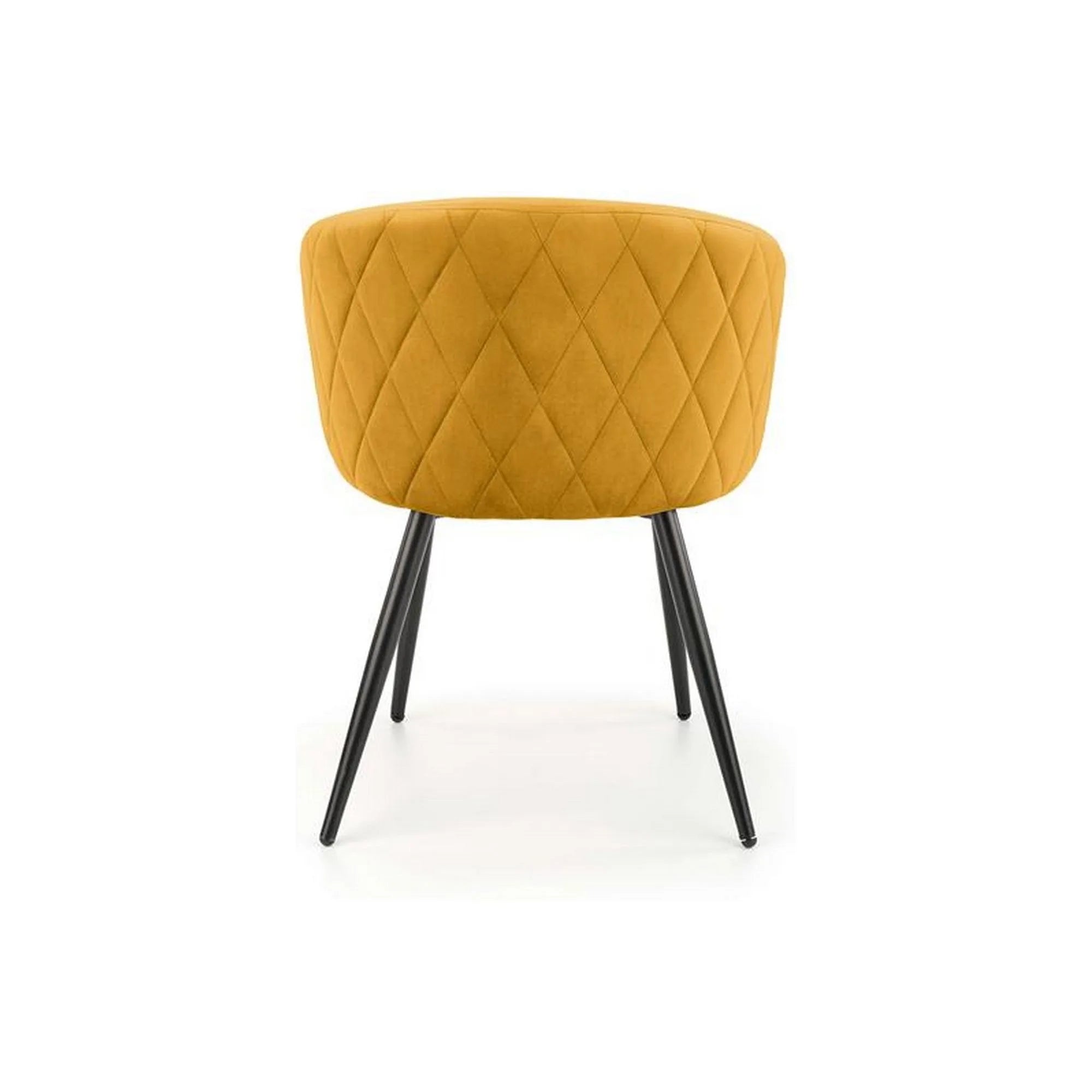 Scaun K430, galben mustar/negru, stofa catifelata/metal, 51x54x77 cm