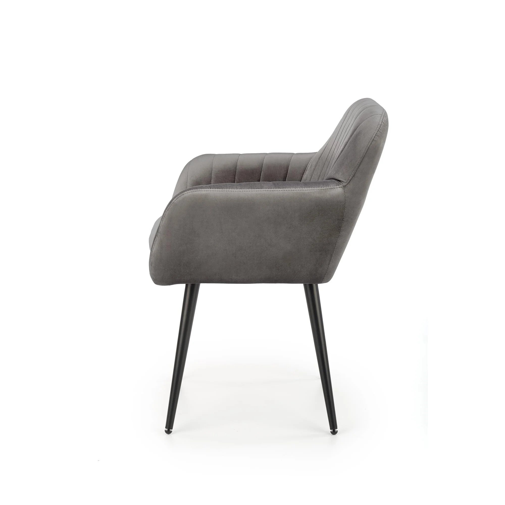Scaun K429, gri, stofa catifelata/metal, 58x53x80 cm