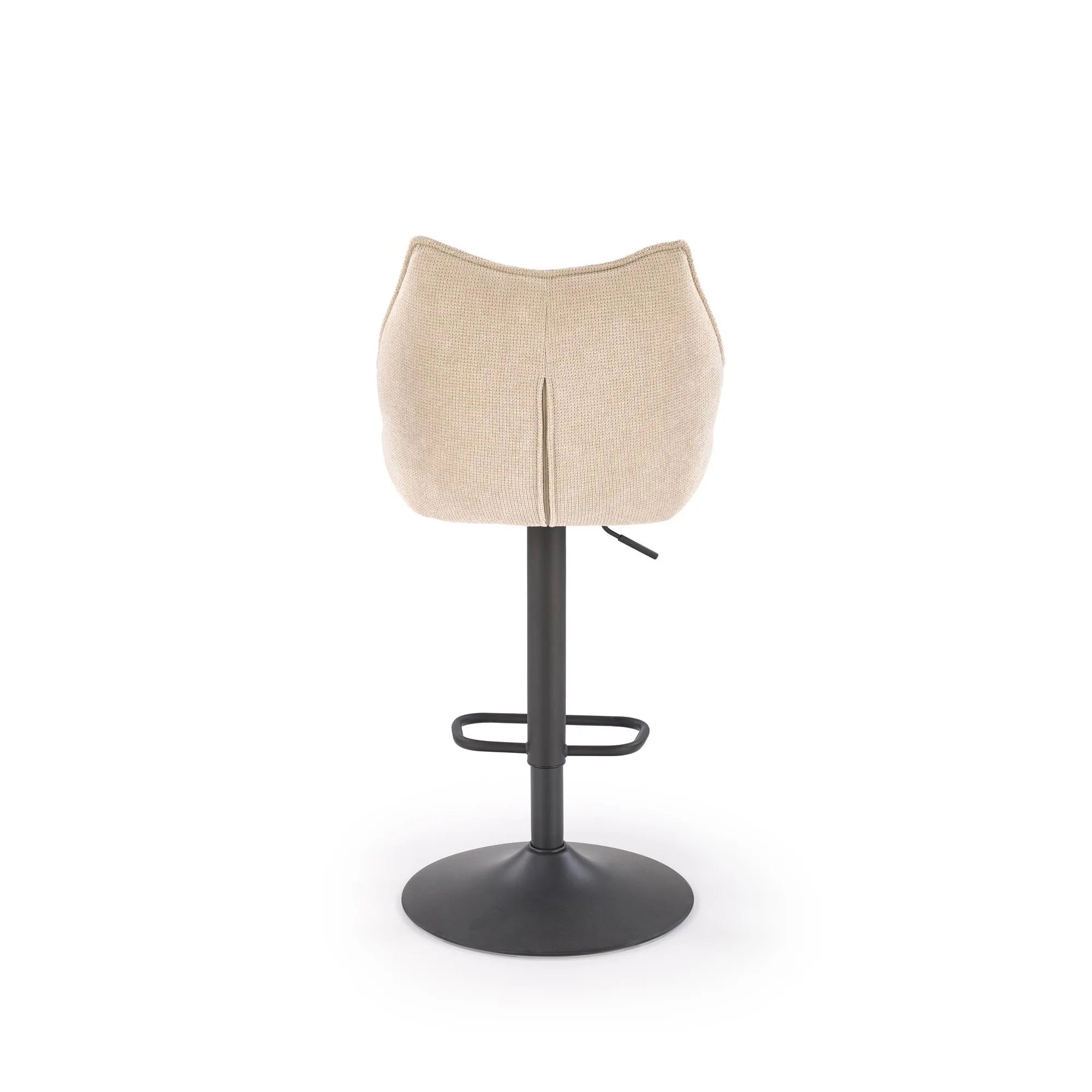 Scaun bar H122, bej/negru, stofa clasica/metal, 50x54x96/118 cm