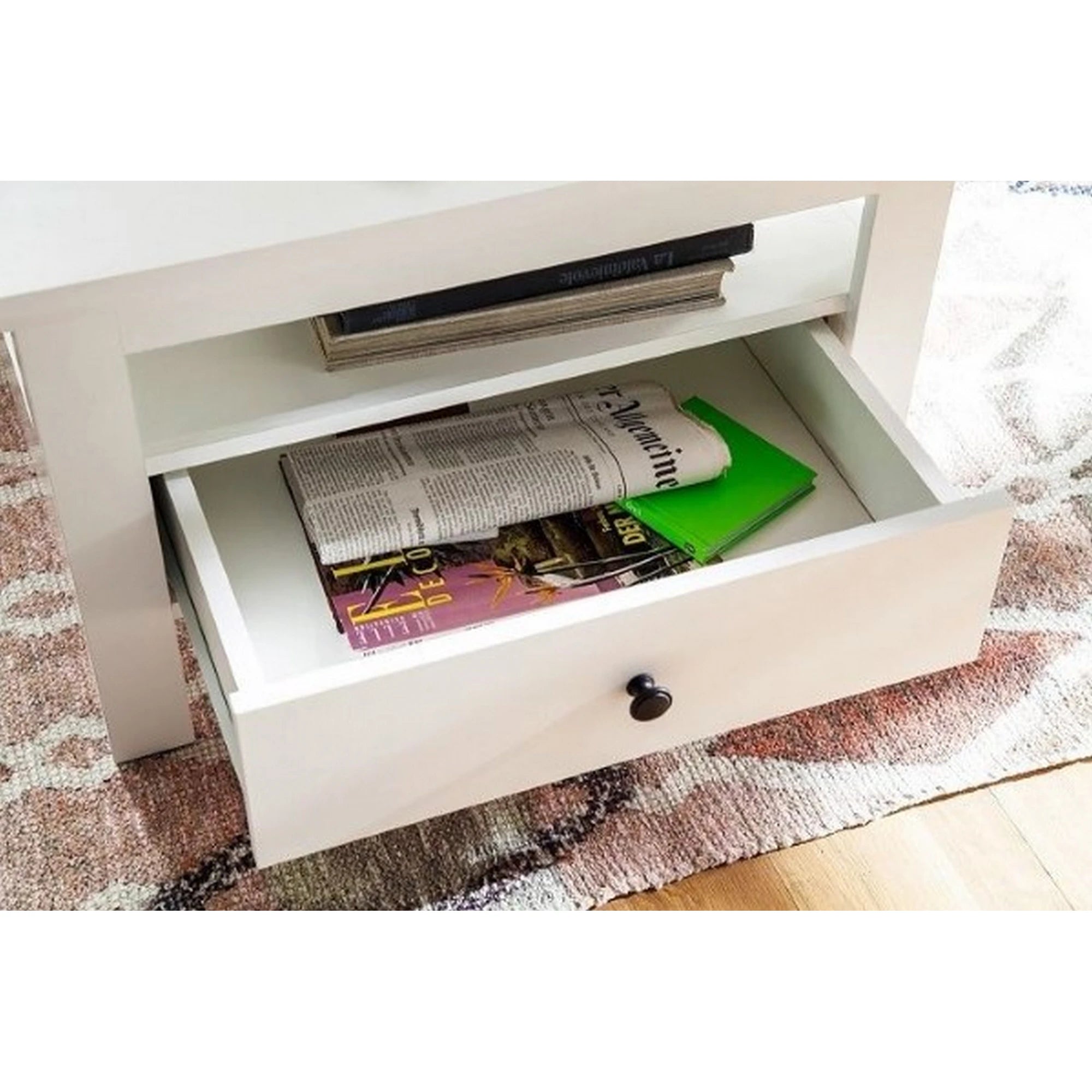 Masuta mica alba BRANDSON, alb, PAL laminat, 70x70x46 cm
