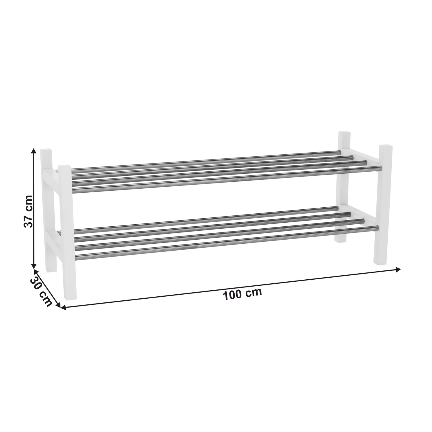 Pantofar BRESO, alb/argintiu, 100x30x37 cm