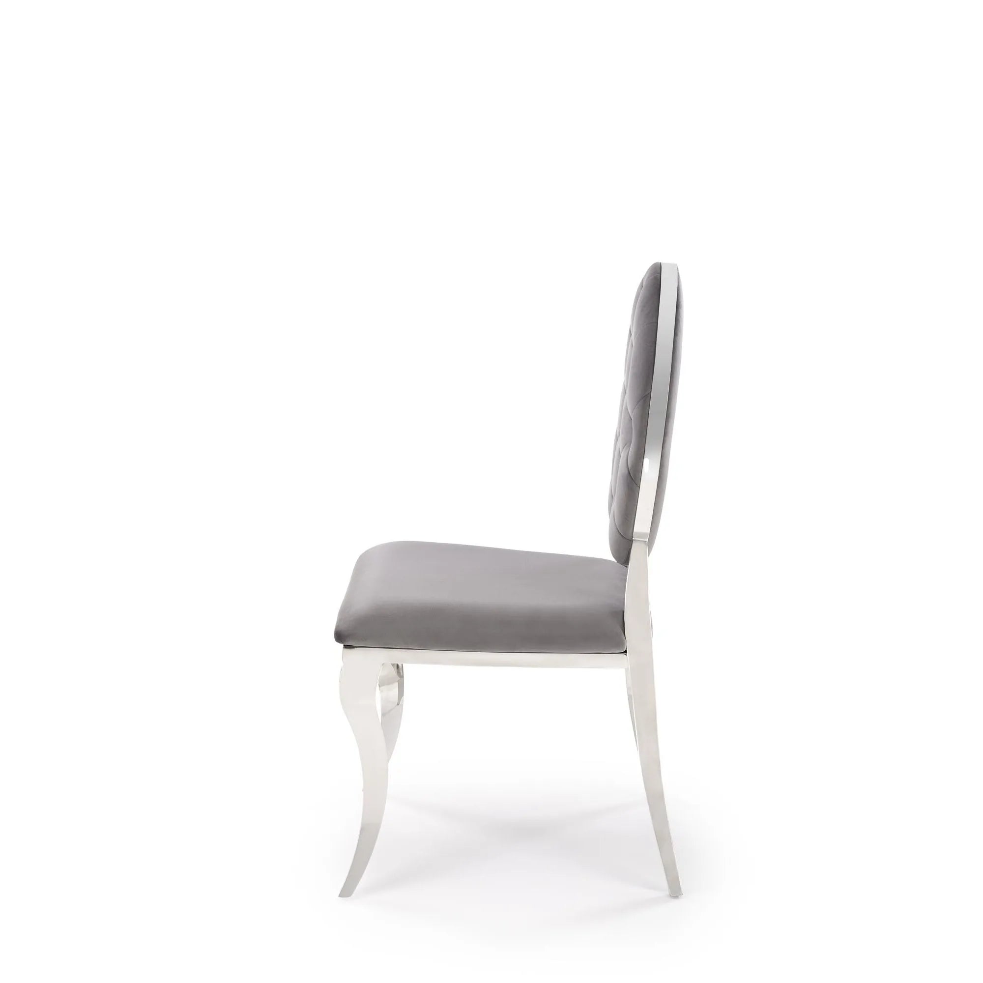 Scaun K555, gri/argintiu, stofa catifelata/metal, 48x52x96 cm