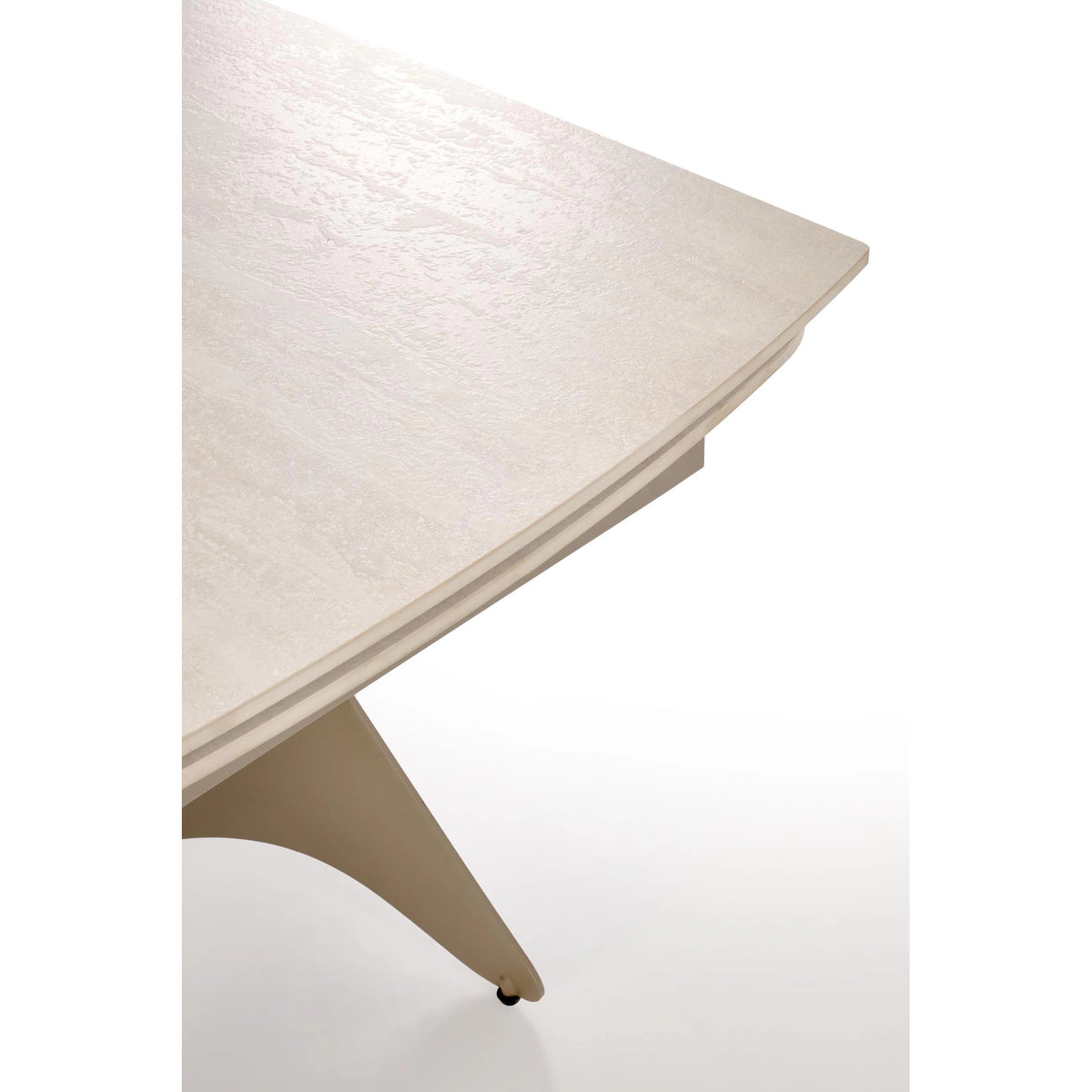 Masa extensibila SALIX, travertin/casmir, piatra sinterizata/otel, 180/260x90x76 cm