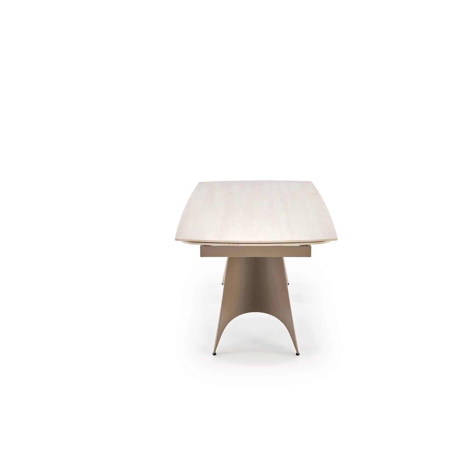 Masa extensibila SALIX, travertin/casmir, piatra sinterizata/otel, 180/260x90x76 cm