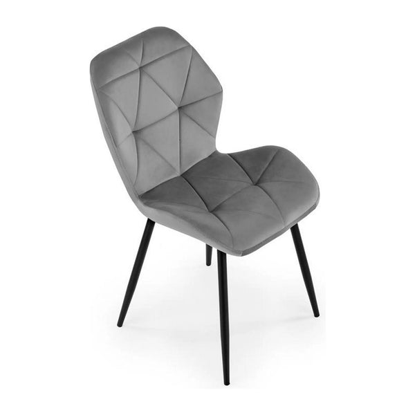 Scaun K453, gri, stofa catifelata/metal, 48x53x86 cm