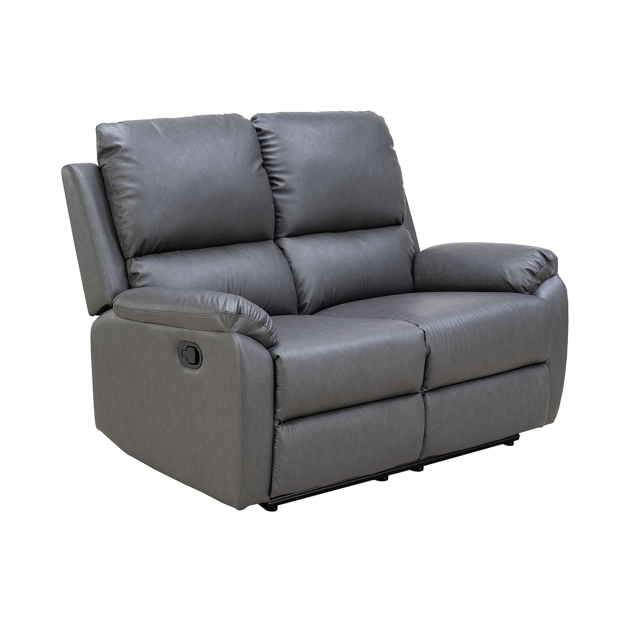 Canapea SPENCER 2, gri, piele ecologica/metal, 136x94x101 cm