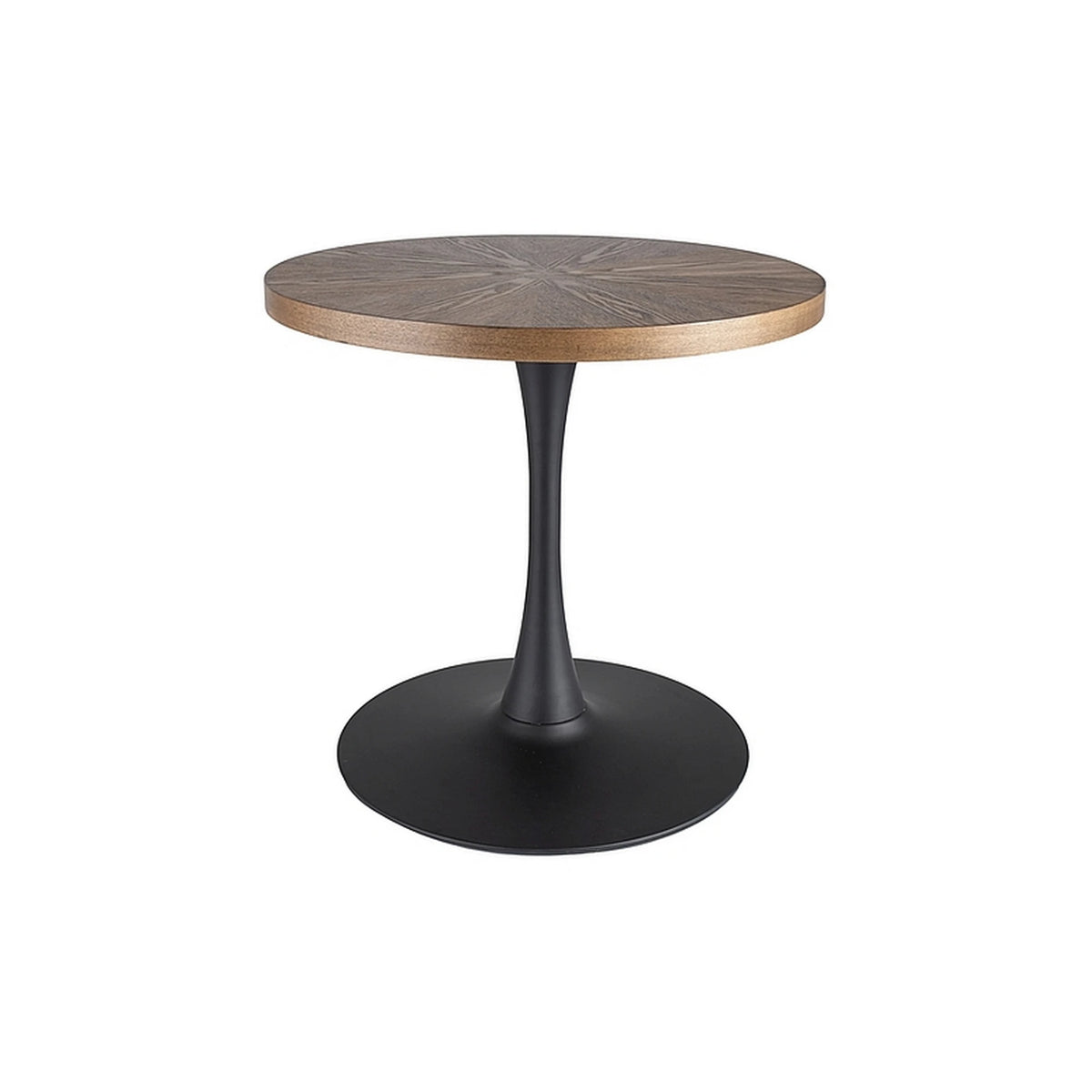 Masa rotunda lemn bucatarie AMADEO, nuc/negru, 80x80x76 cm