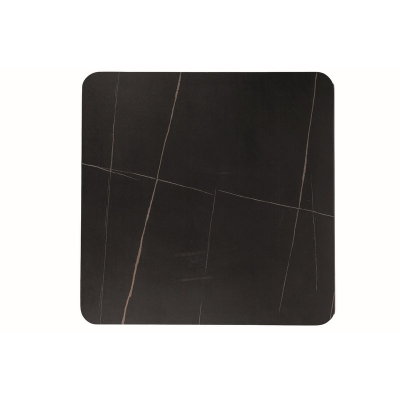 Masa ESPERO II, negru mat, ceramica/metal, 80x80x75 cm