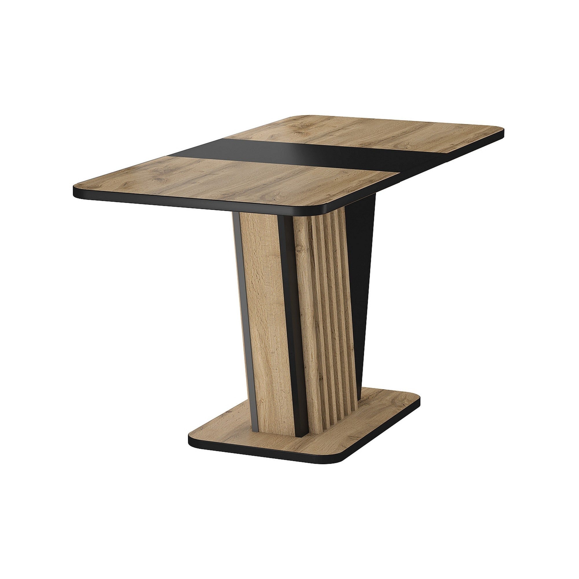 Masa extensibila NEVIO, stejar artisan/negru, PAL, 125-170x76x75 cm