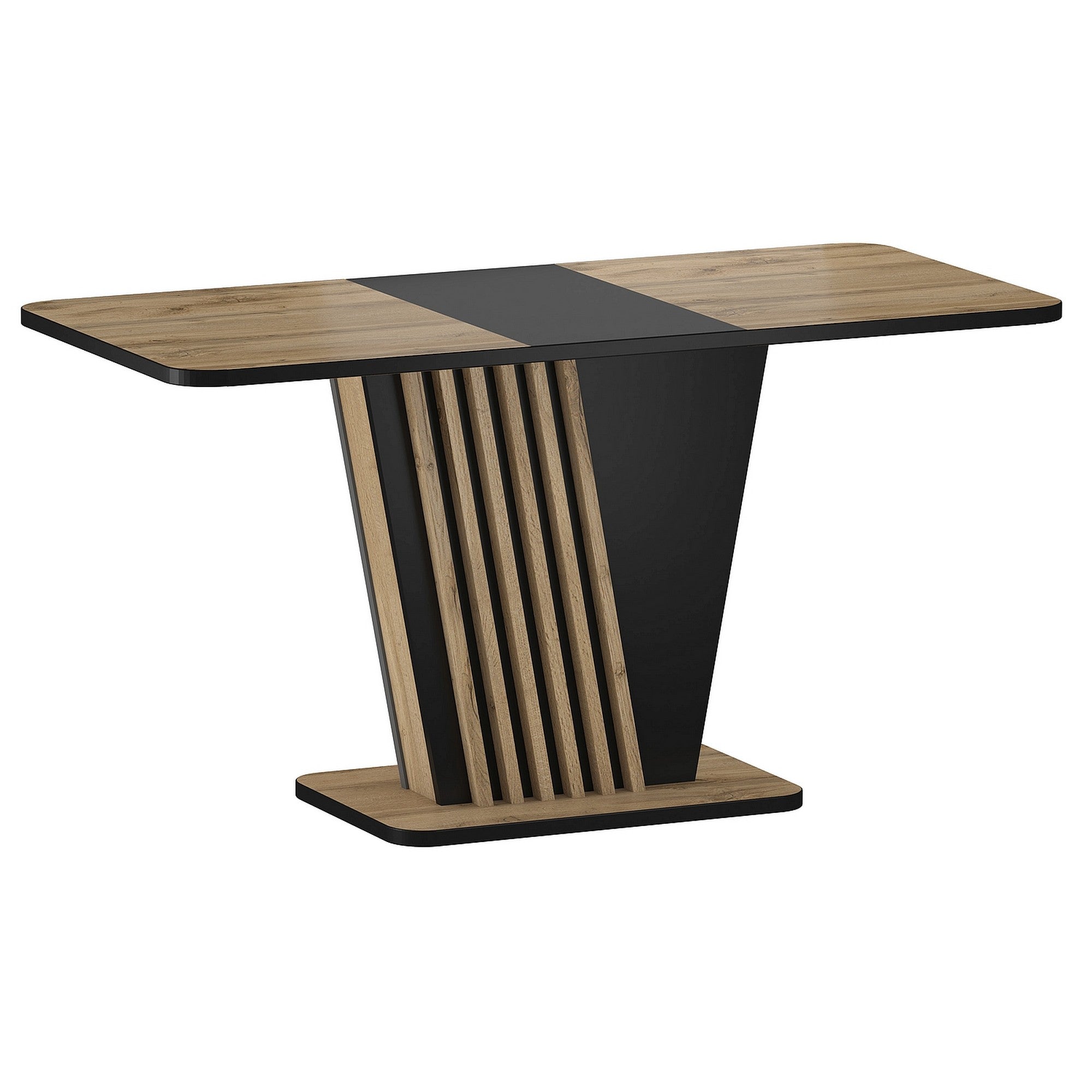 Masa extensibila NEVIO, stejar artisan/negru, PAL, 125-170x76x75 cm