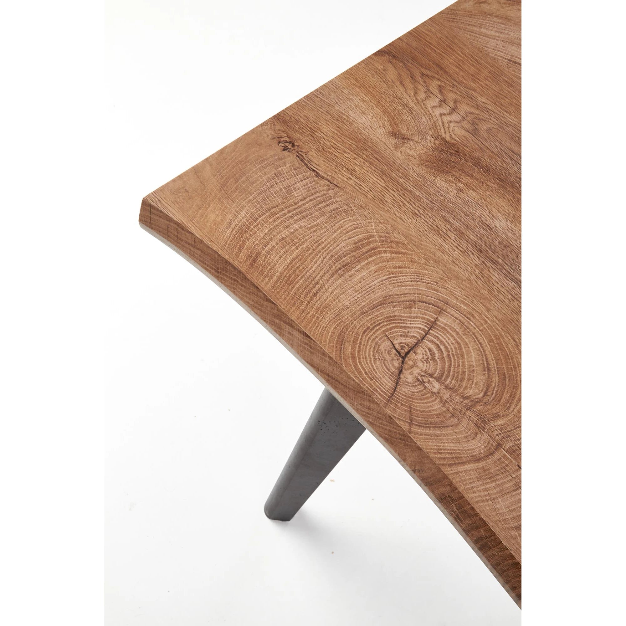 Masa extensibila bucatarie DICKSON, stejar natural/negru, 150/210x90x75 cm