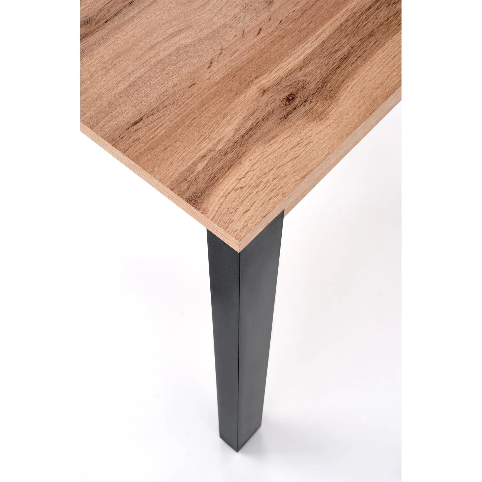 Masa extensibila GINO, stejar/negru, PAL furniruit, 100/138x60x75 cm