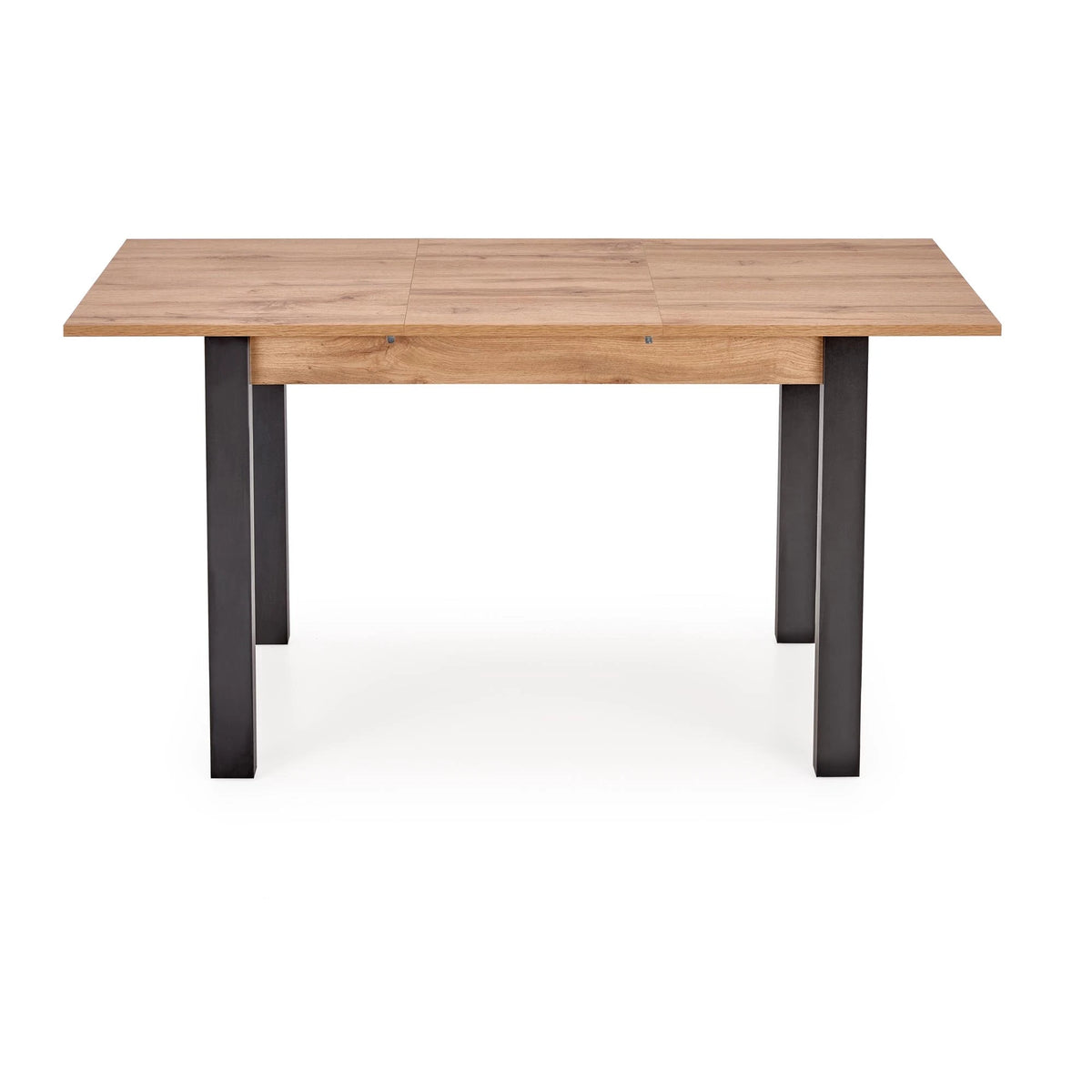 Masa extensibila GINO, stejar/negru, PAL furniruit, 100/138x60x75 cm