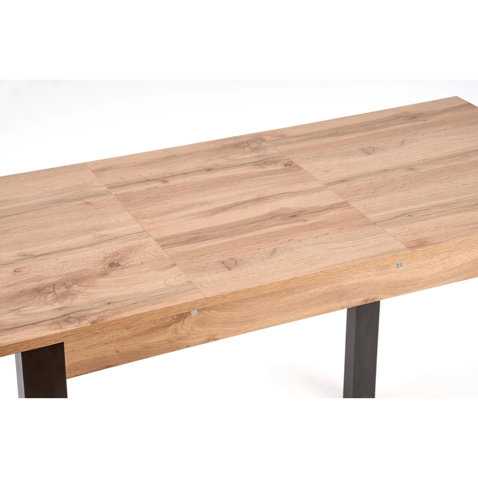 Masa extensibila GINO, stejar/negru, PAL furniruit, 100/138x60x75 cm