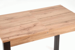 Masa extensibila GINO, stejar/negru, PAL furniruit, 100/138x60x75 cm