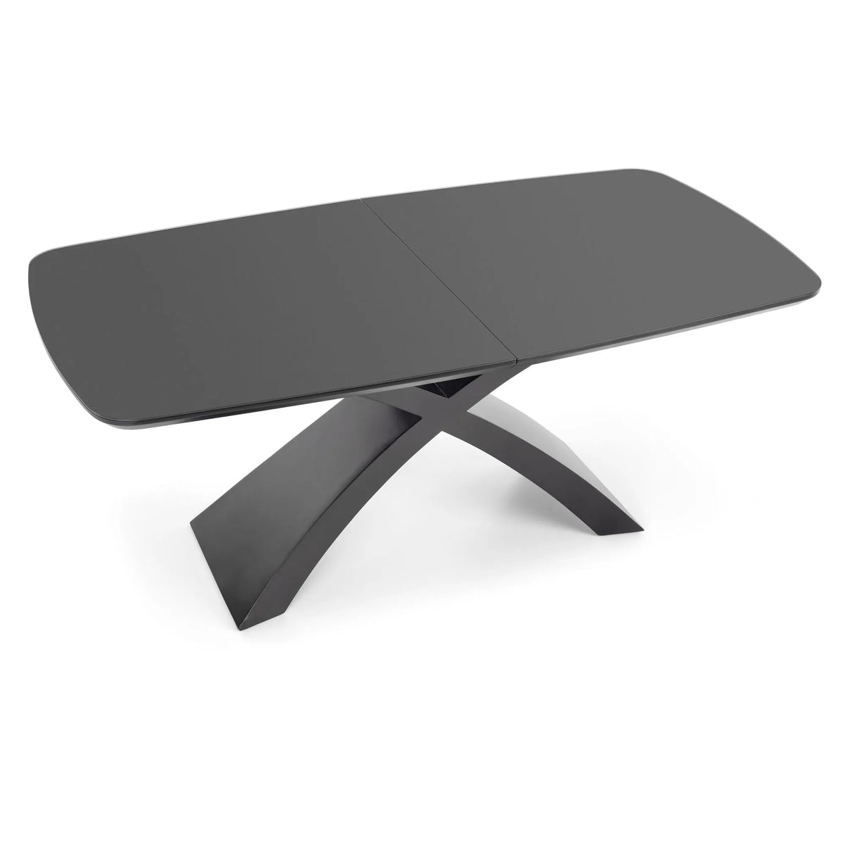 Masa extensibila SILVESTRO, gri inchis/negru, 180/220x89x75 cm