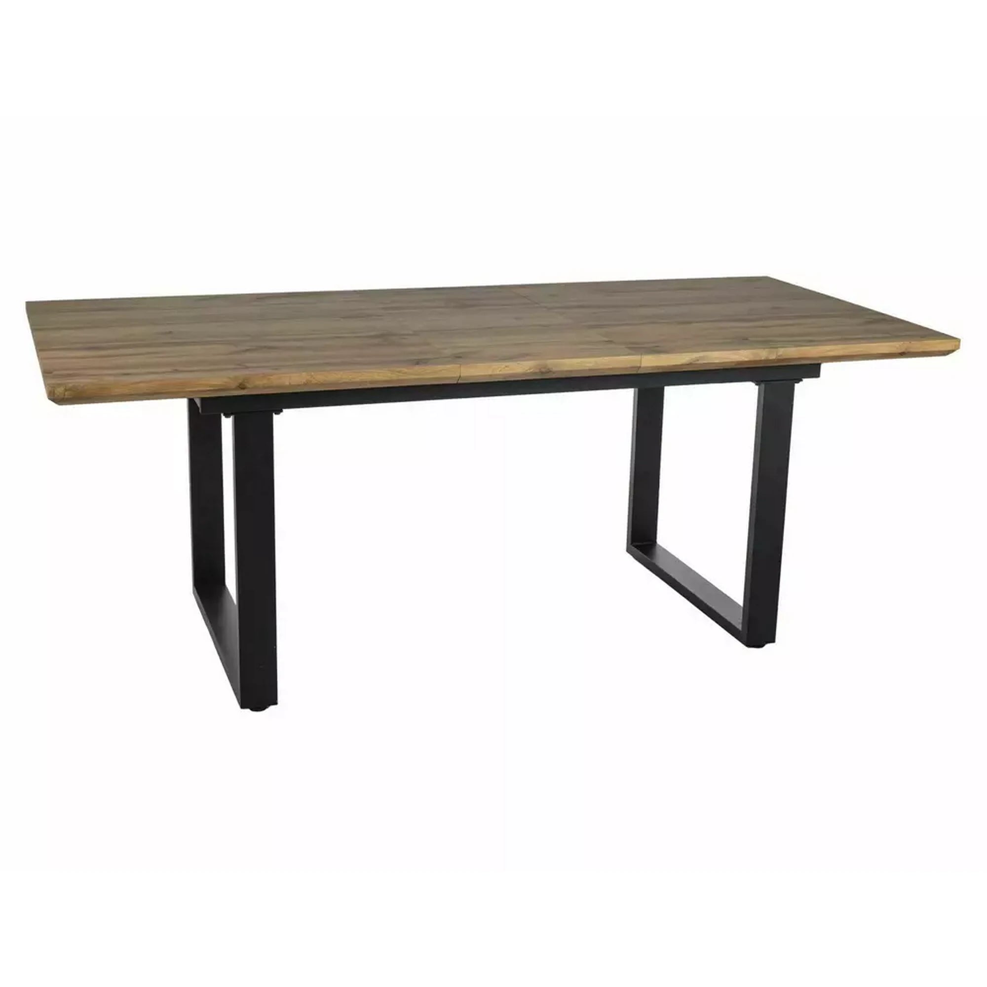 Masa bucatarie 8 persoane UMBERTO II, stejar/negru, 160/240x90x76 cm