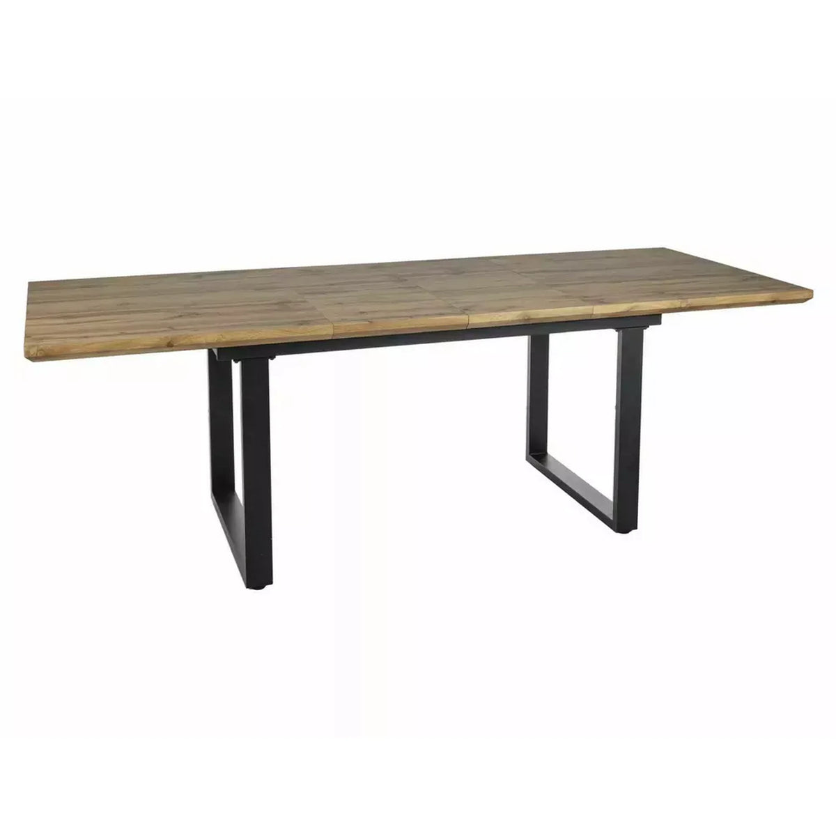 Masa bucatarie 8 persoane UMBERTO II, stejar/negru, 160/240x90x76 cm