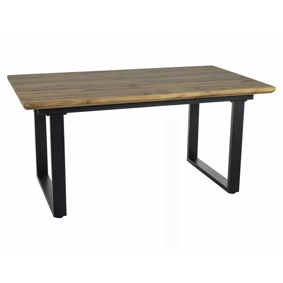 Masa bucatarie 8 persoane UMBERTO II, stejar/negru, 160/240x90x76 cm