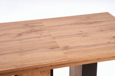 Masa extensibila XARELTO, stejar/negru, PAL furniruit, 130/175x85x76 cm