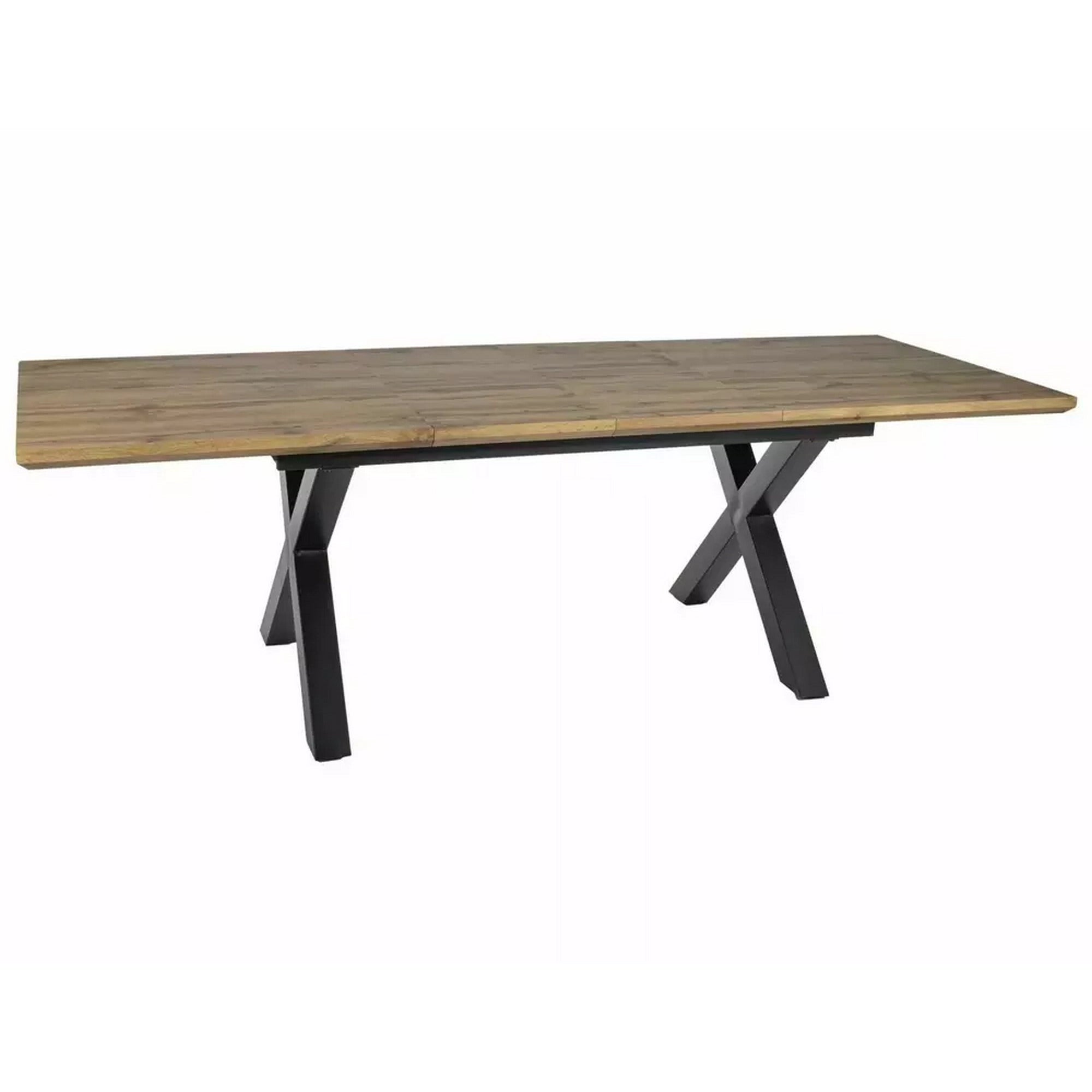 Masa de living extensibila XAVIERO II, stejar artisan/negru mat, 160-240x90x76 cm