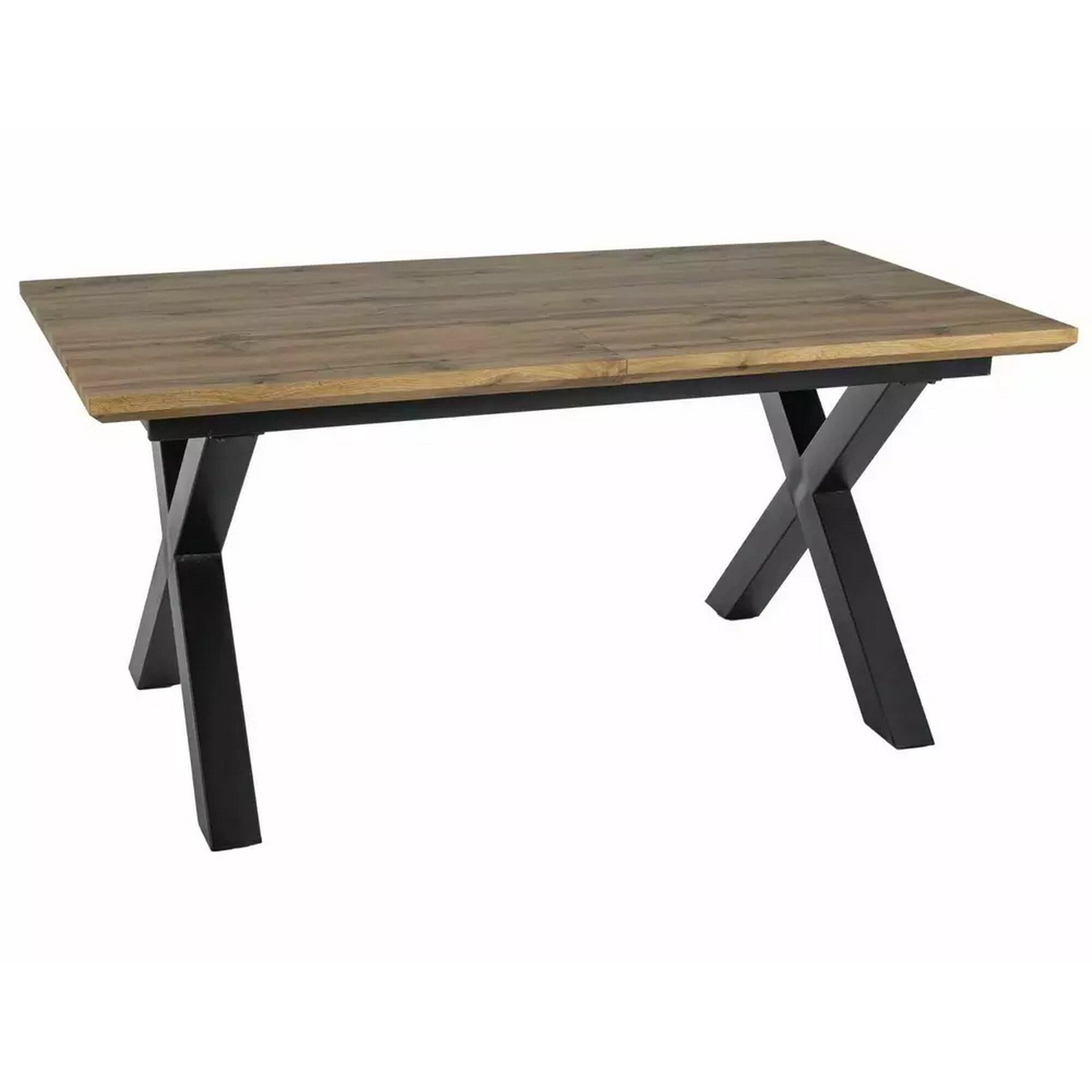 Masa de living extensibila XAVIERO II, stejar artisan/negru mat, 160-240x90x76 cm