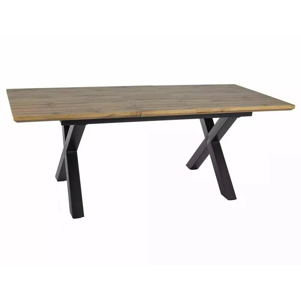 Masa de living extensibila XAVIERO II, stejar artisan/negru mat, 160-240x90x76 cm