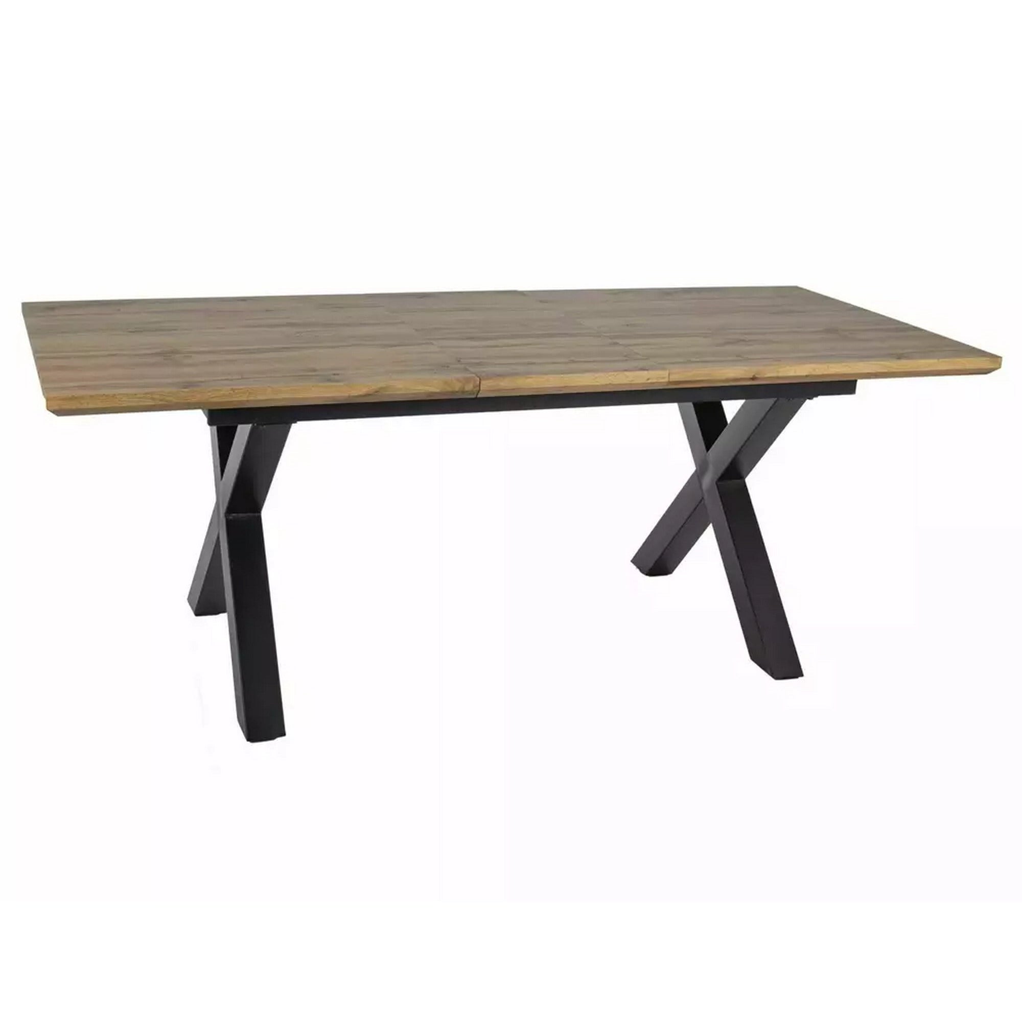 Masa de living extensibila XAVIERO II, stejar artisan/negru mat, 160-240x90x76 cm