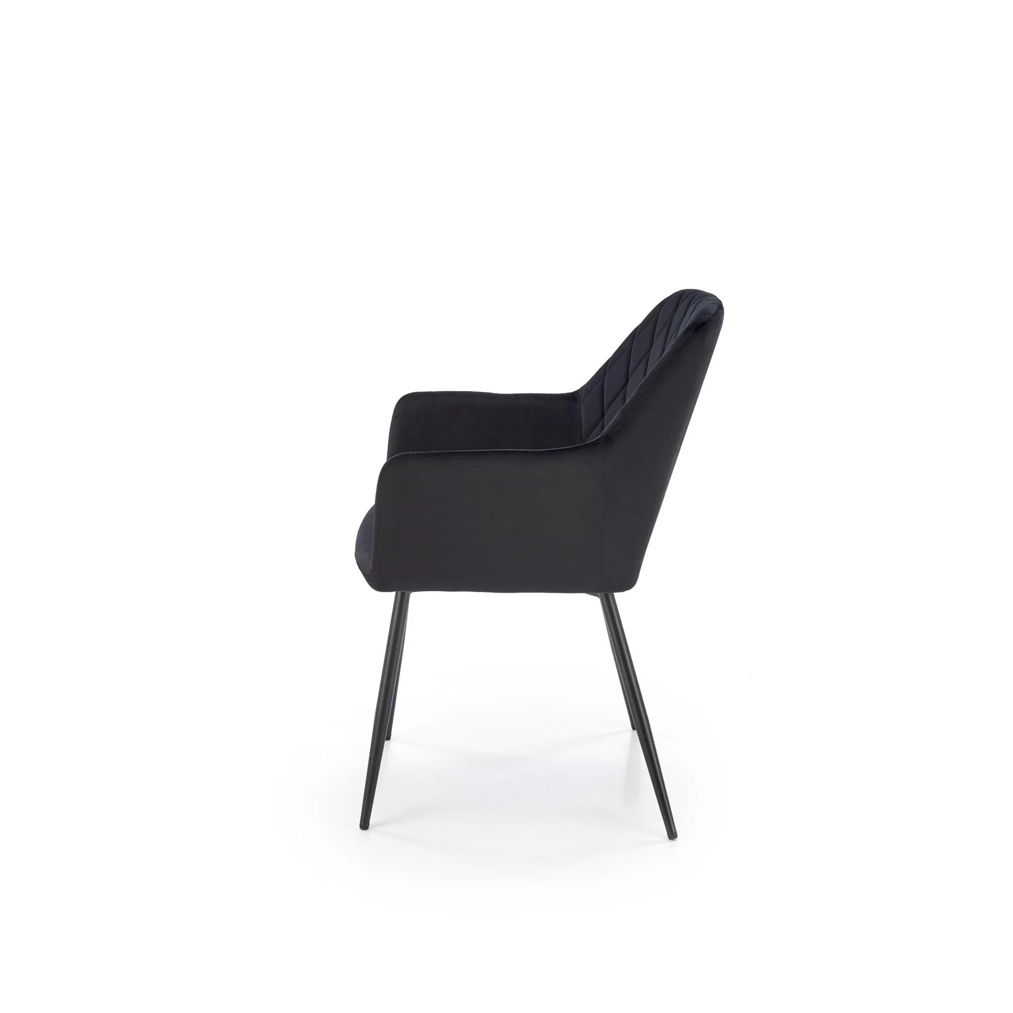 Scaun K558, negru, stofa catifelata/metal, 59x60x86 cm