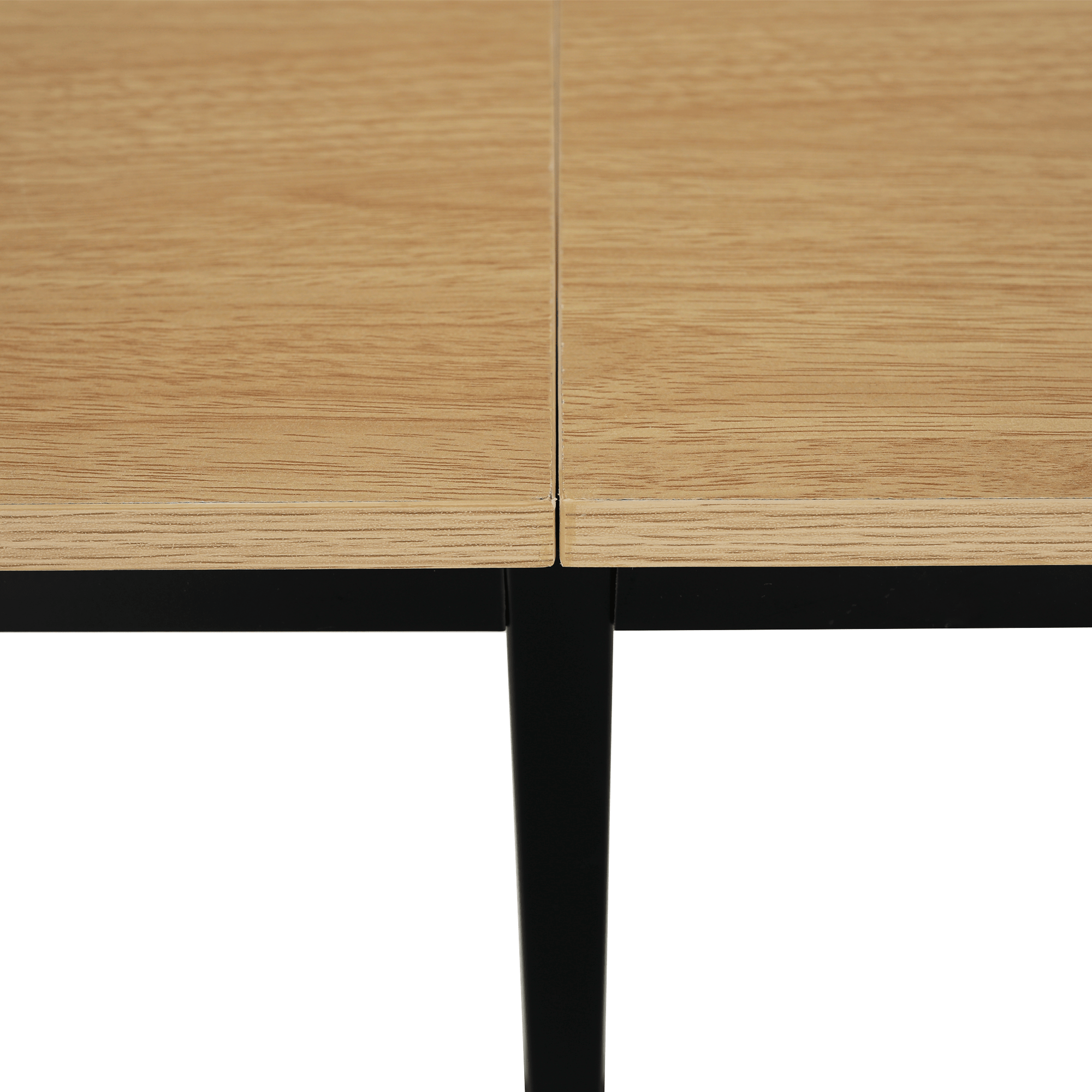 Consola BUSTA, stejar/negru, DTD infoliat/otel, 160x30x75 cm