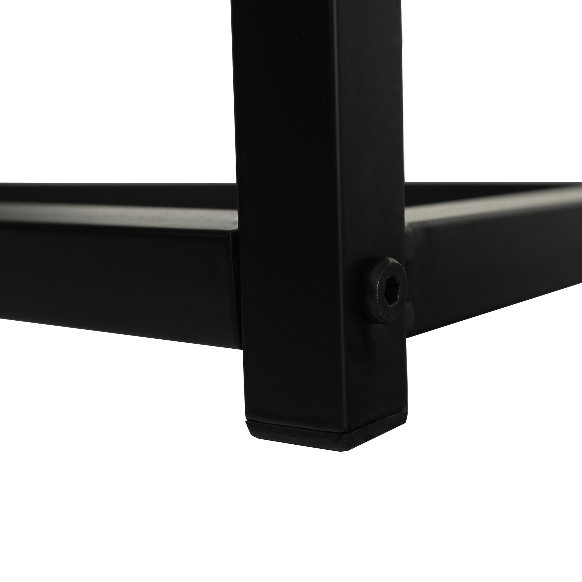 Consola BUSTA, stejar/negru, DTD infoliat/otel, 160x30x75 cm