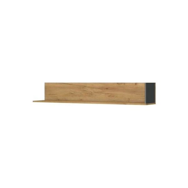 Polita SANTES, stejar auriu/gri antracit, PAL, 155x27x25 cm