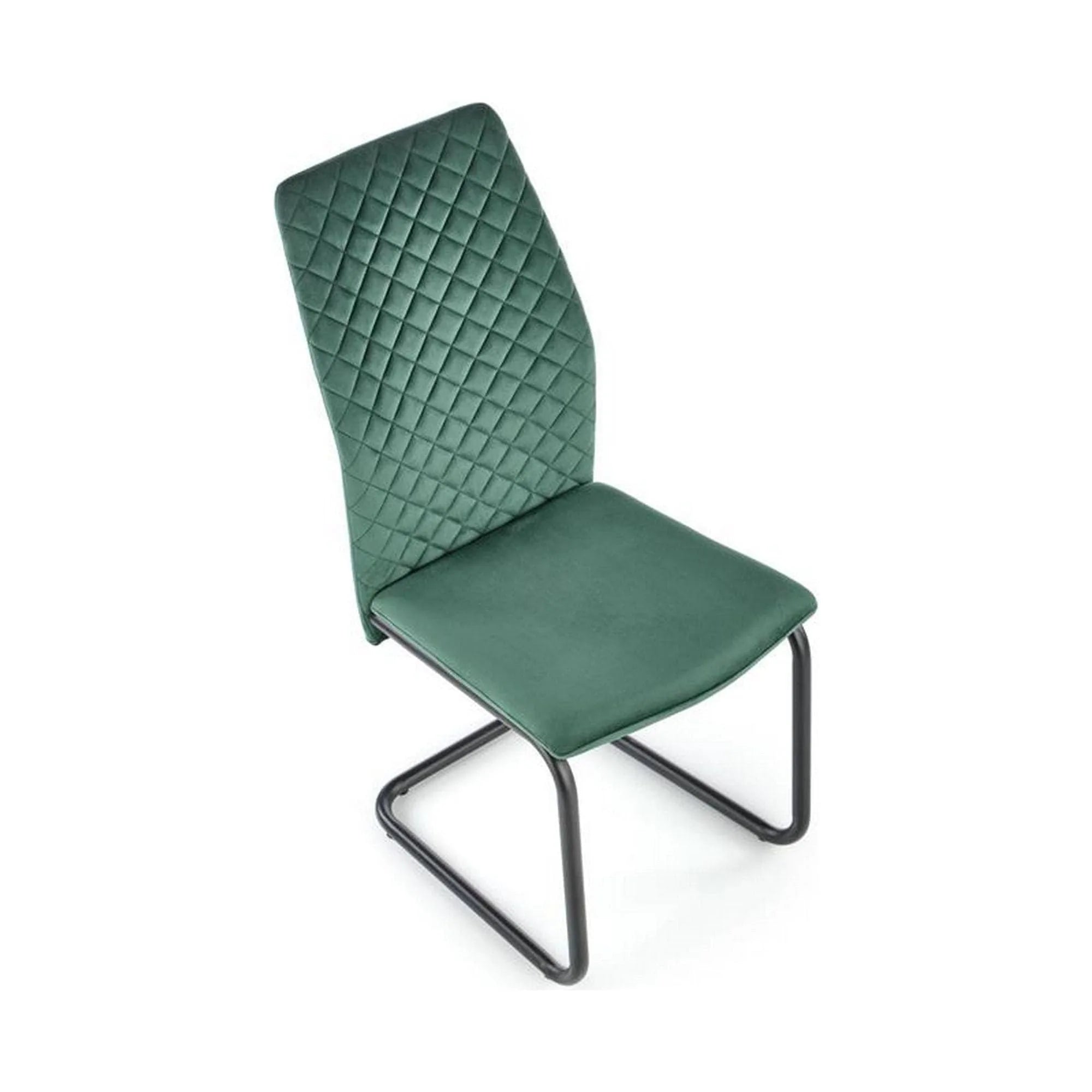 Scaun K444, verde/negru, stofa catifelata/metal, 44x54x97 cm