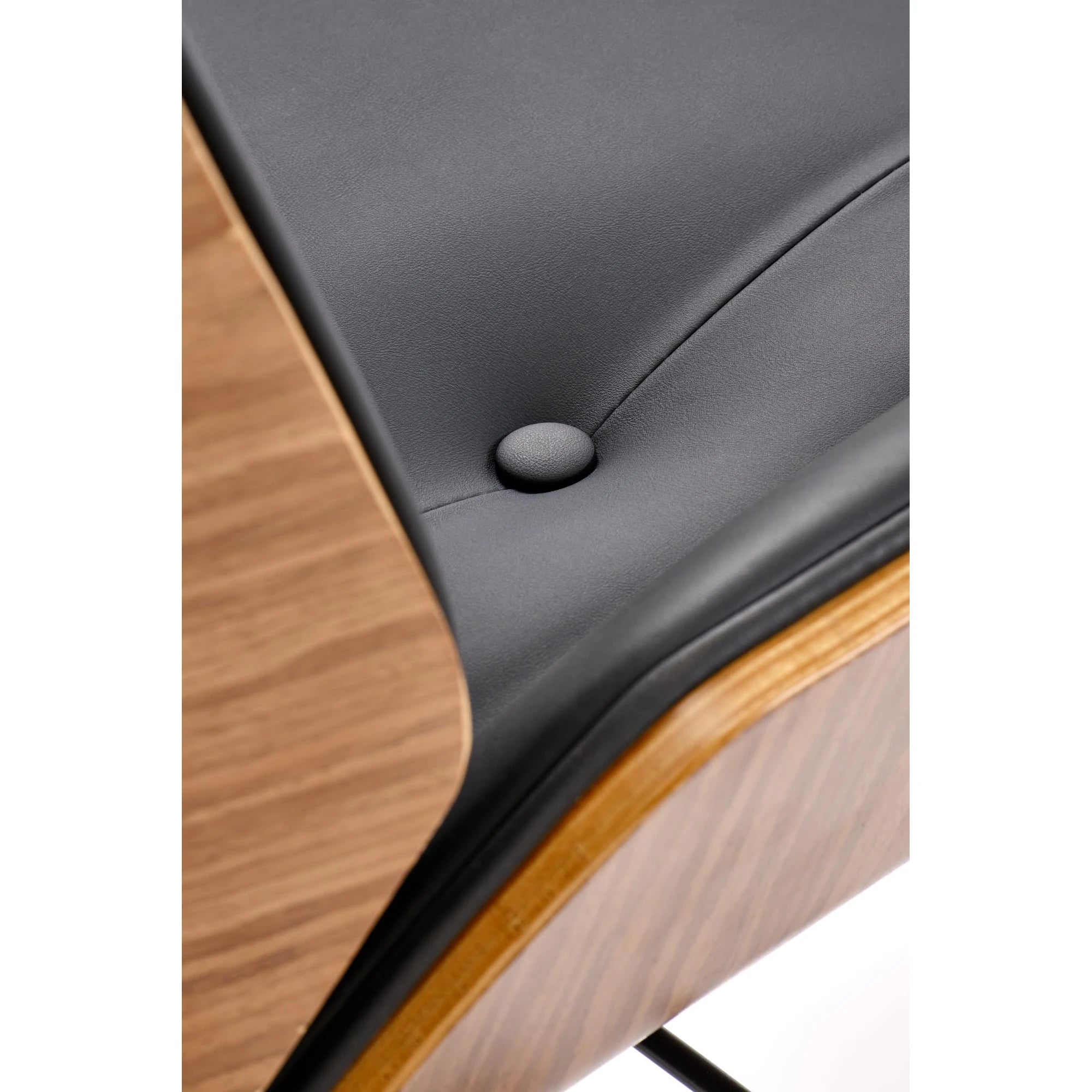 Scaun birou fara manere WEBSTER, nuc/negru, piele ecologica/placaj indoit, 60x65x114/122 cm