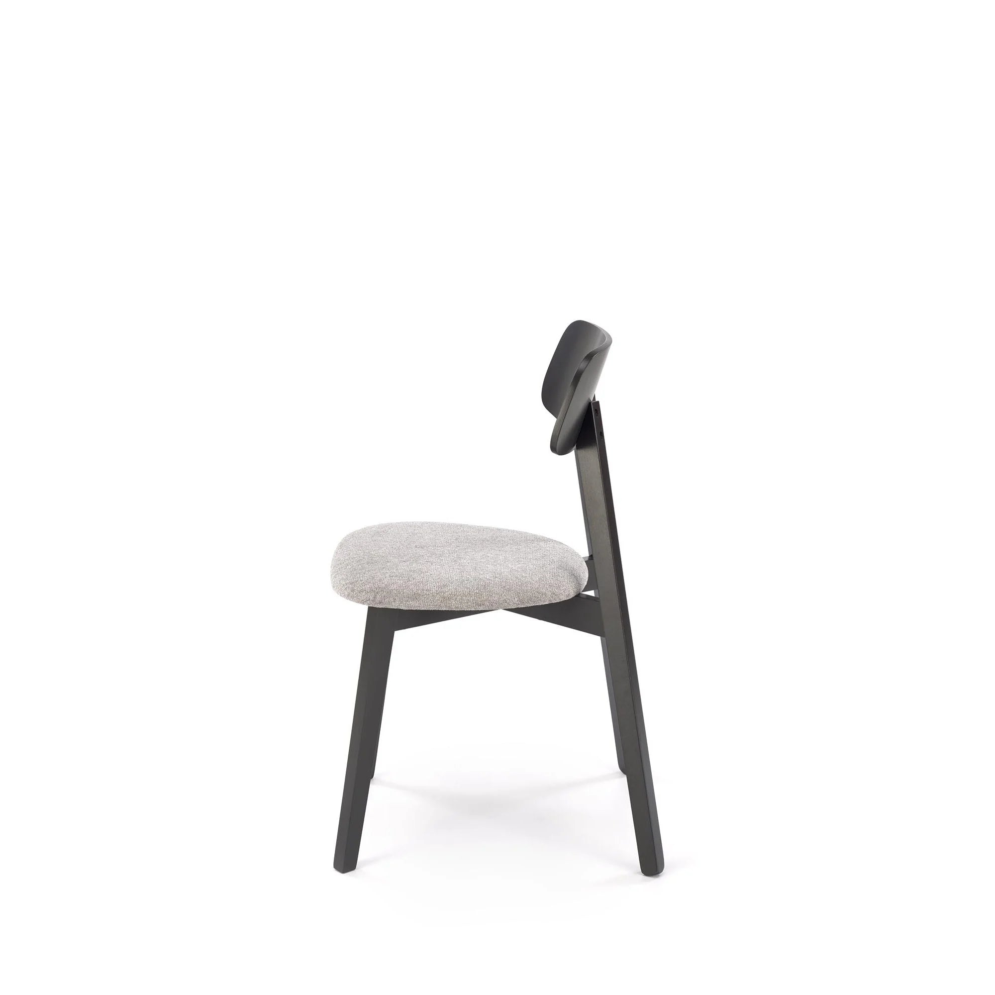 Scaun HYLO, gri/negru, stofa clasica/lemn, 48x55x82 cm