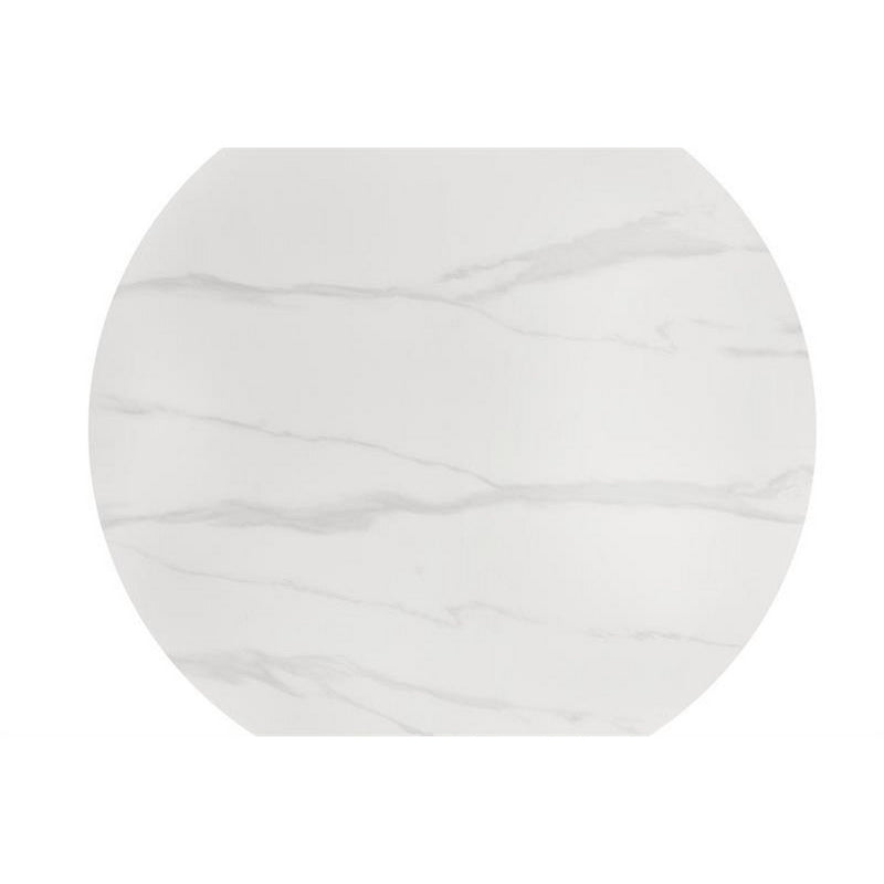Masa EDGAR 2, alb/negru, ceramica/metal, 100x100x76 cm