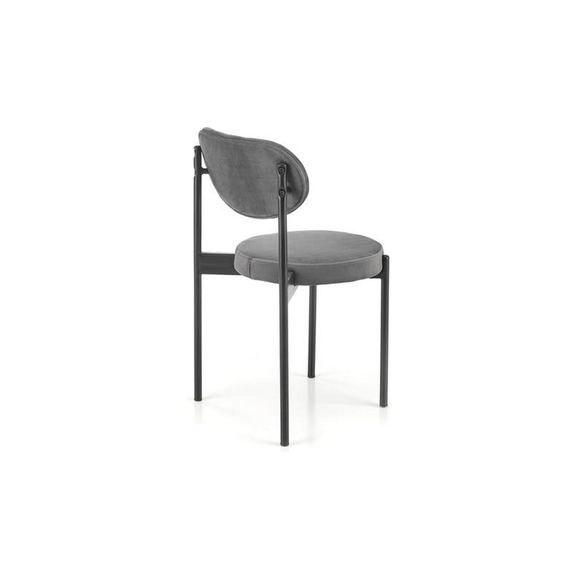 Scaun tapitat K509, gri, stofa catifelata, 42x48x80 cm
