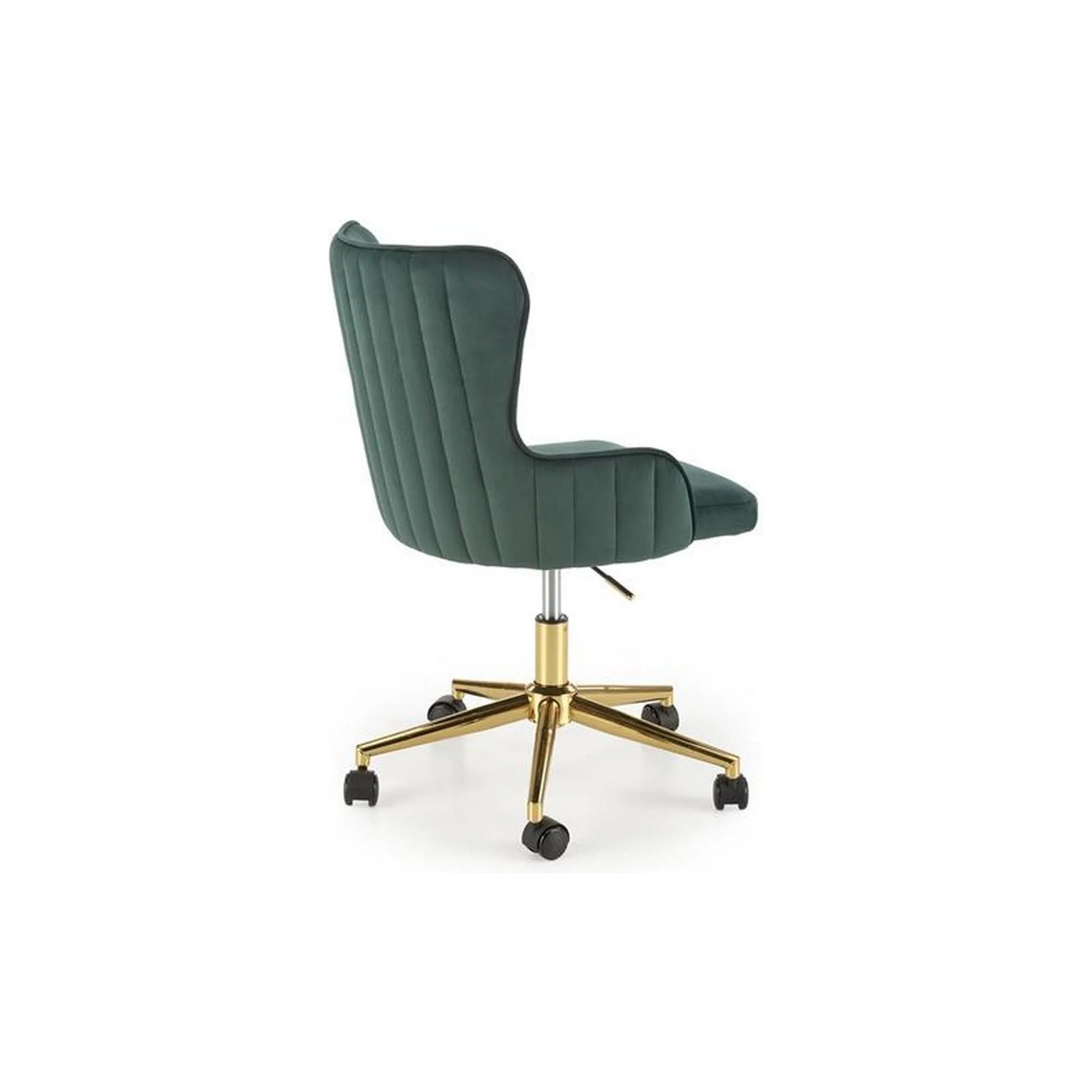 Scaun birou TIMOTEO, verde inchis, stofa catifelata, 55x55x77-85 cm
