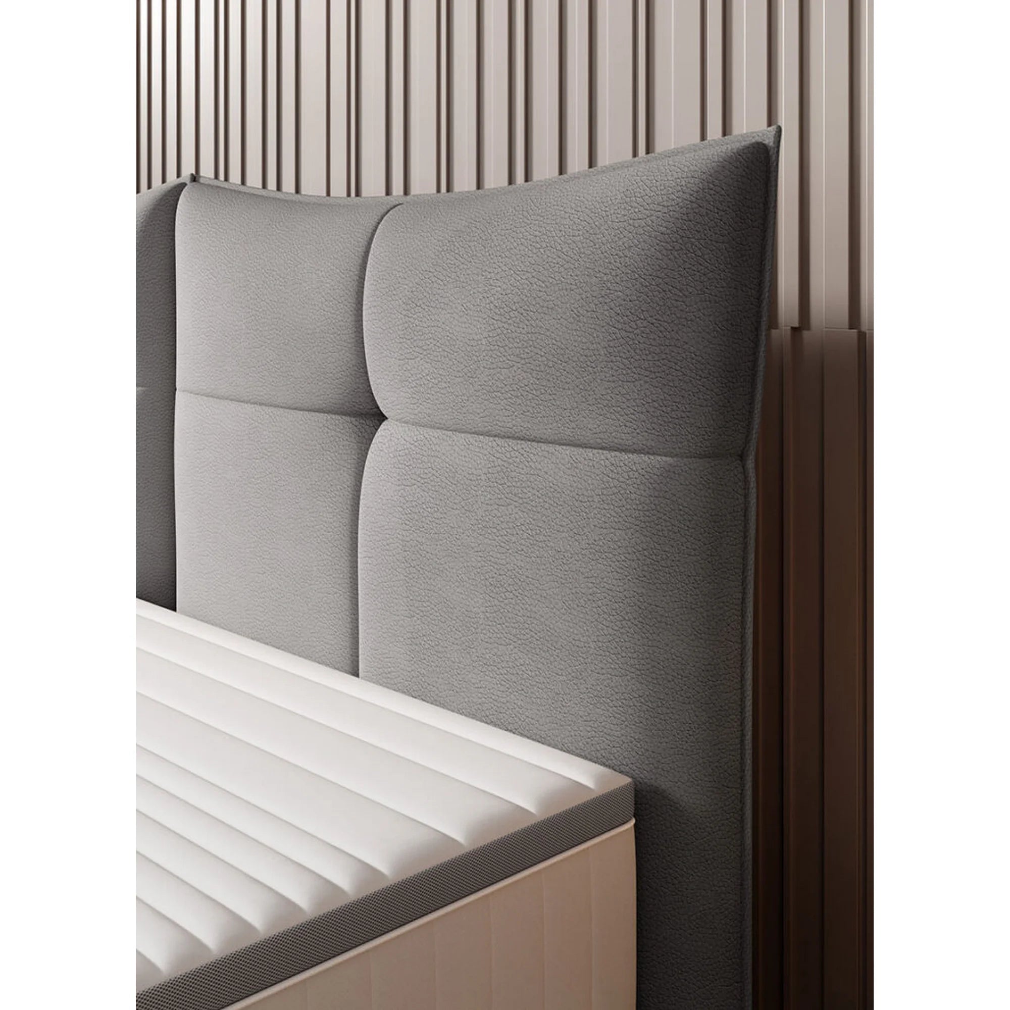 Pat CADIS 180x200, stofa catifelata turcoaz inchis - Riviera 87, Gama Premium, cu suport pentru saltea