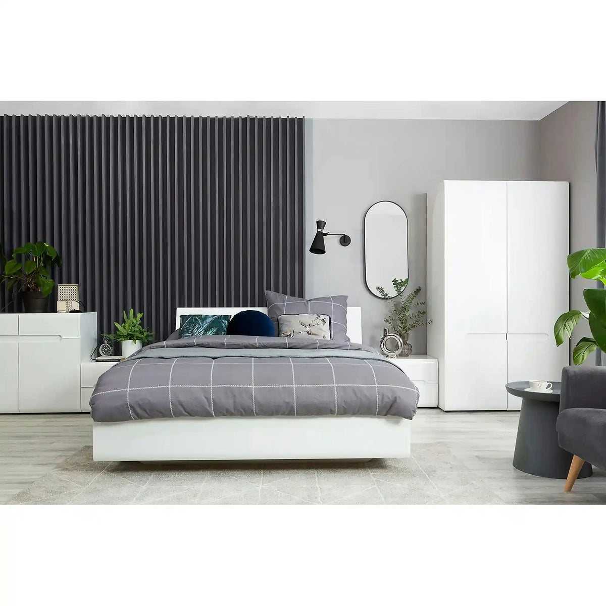 Cadru pat AZTECA 180x200, alb, PAL