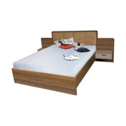 Cadru pat EFFECT 160x200, stejar columbia/gri, PAL/stofa, cu 2 noptiere