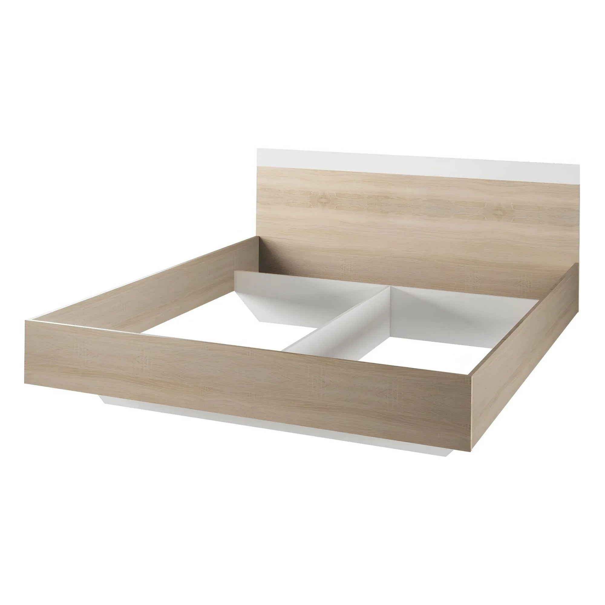 Cadru pat GABRIELA 160x200, stejar sonoma/alb, PAL melaminat