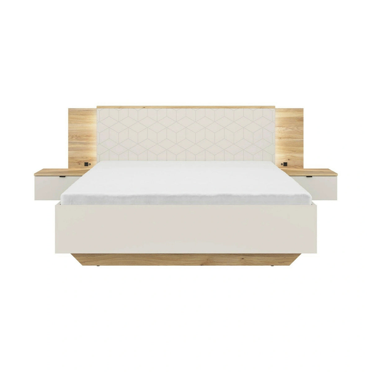 Cadru pat GLAMOUR A 160x200, casmir/stejar, PAL
